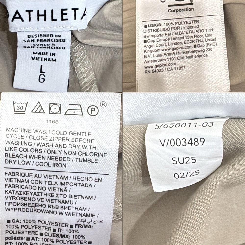 Athleta Midday Mid Rise Crop Poplin Pant Ecru Tan Wide Leg Large Gorpcore Casual - Picture 10 of 10